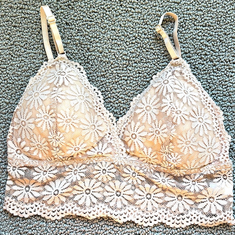 Pink lace bralette